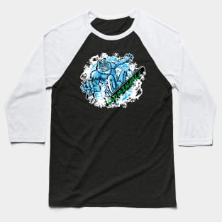 Abominable Snowboarder Cartoon Baseball T-Shirt